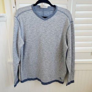 Tommy Bahama 2-Tone Blue Reversible Sea Glass V-Neck Sweatshirt Men's Medium